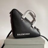 Luxury Balenciaga shoulder Triangle Black bag