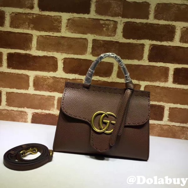 UK Gucci GG Fake Marmont leather top handle mini 442622 bag