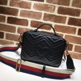 Top Quality Gucci Replica 498100 Leather GG Marmont Small Shoulder Bag