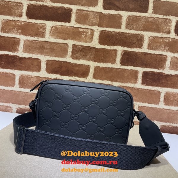 GG Crossbody Knockoff Gucci Rubber-effect 771293 Black Bag