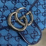 Gucci Replica 443497 GG Marmont Multicolor small shoulder blue bag