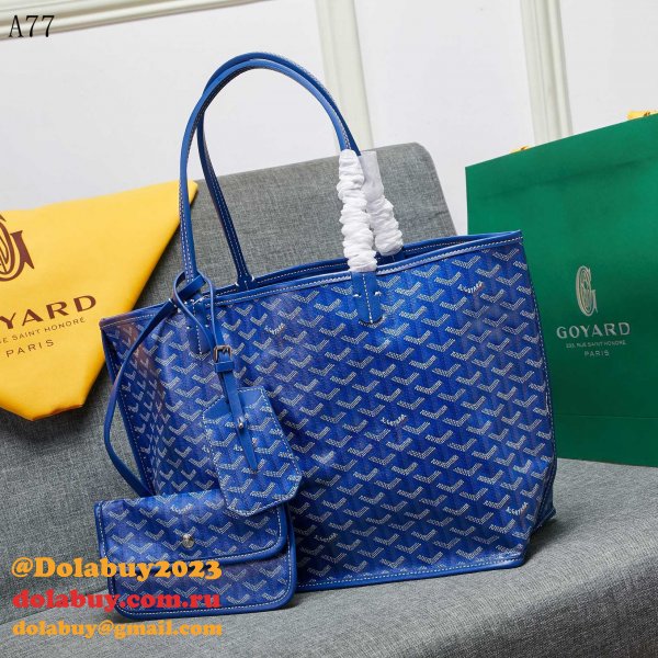 AAA+ Goyard Classic Chevron St. Louis PM Totes Blue Bags