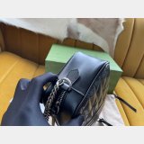 Wholesale Gucci Replicas Best Black/White 447633 Leather GG Marmont Bag