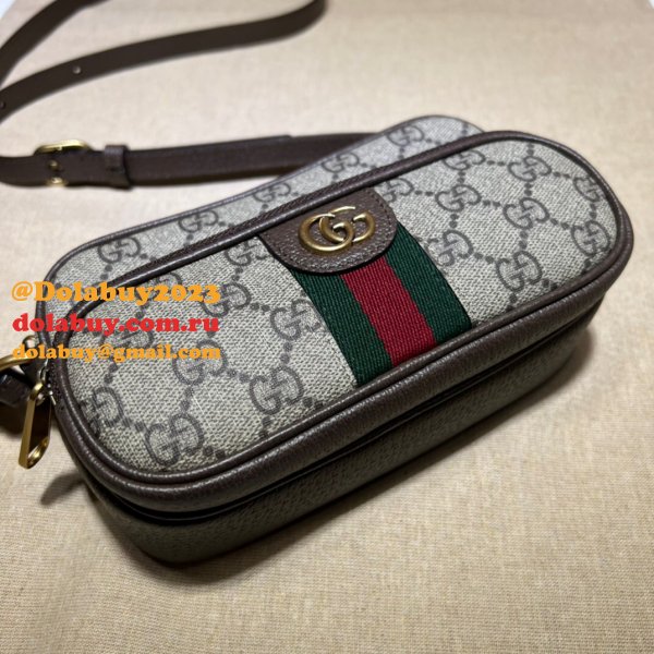 Brown/Blue Gucci Replica Ophidia GG 722557 Bag