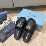 Replica Prada Black And White Leather slides