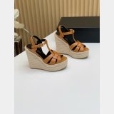 Saint Laurent Replica Espadrille Platform Wedge Sandals Heel Shoes