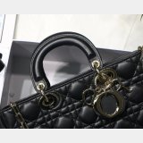 Dior High Quality Replica Black/White Lady Dior Cannage Tech Pouch 26cm