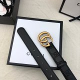 Copy Gucci Perfect Leather 7 Star 3.0cm Belts Black