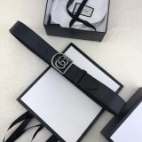 Top Quality Gucci Double G leather Replica belt black