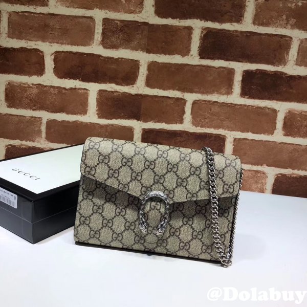 Best Luxury Dionysus GG Supreme chain wallet 401231