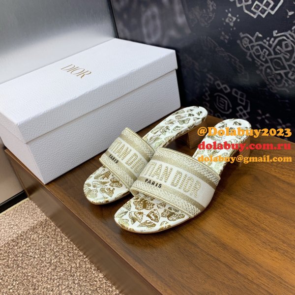 High Quality Dior Dway Heeled Slides Replica Shoes