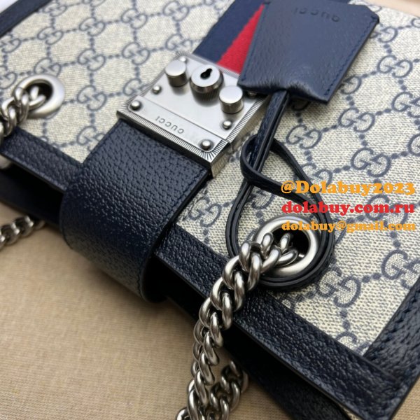 Top Quality Gucci 498156 GG Supreme Padlock Small Shoulder Bag