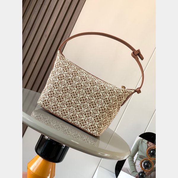 Luxury Cubi bag in Anagram jacquard and calfskin 21cm/35CM