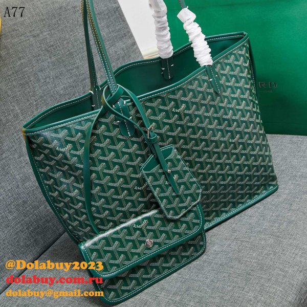 UK Goyard Classic Chevron St. Louis PM Totes Green Bags