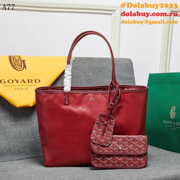 High Quality Goyard Classic Chevron St. Louis PM Totes Winer-Red Bags