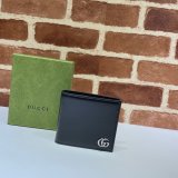 Gucci Fake 428726 China Black Leather GG Marmont Large Bi-Fold Wallet