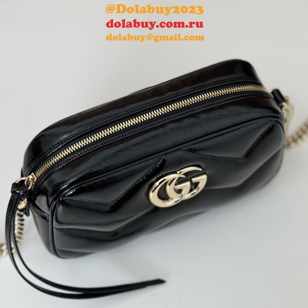 GG Marmont Gucci Duplicate Small Shoulder 802448 Black Bag