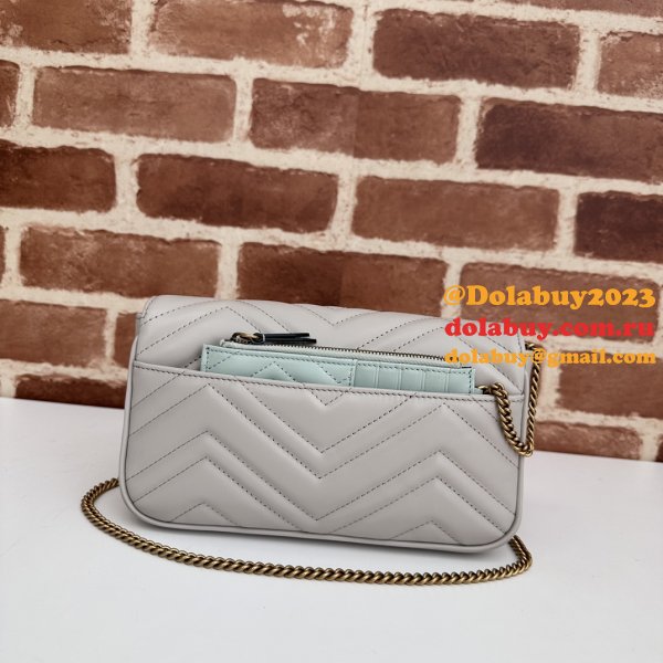 Designer Crossbody Gucci Copy 751526 GG Marmont Light-Grey Bag