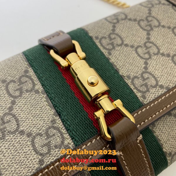 Gucci Replica Brown Jackie 1961 chain wallet 652681 bag