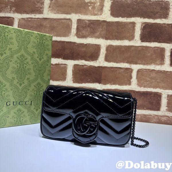 High Quality GG Marmont Super Replica Gucci 476433 Black Bag