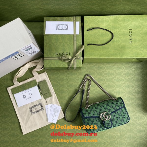 Gucci Knockoff 443497 GG Marmont matelassé shoulder green bag