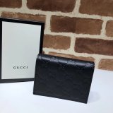 Fashion Gucci Replica Black Gucci Signature Card Case 522869 Wallet