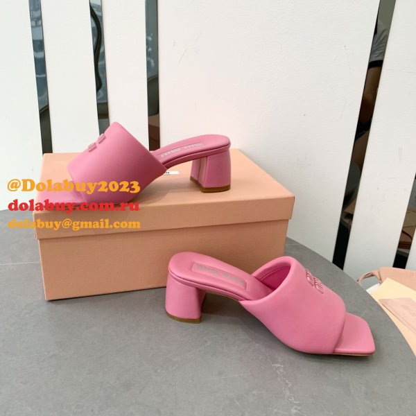 Miu Miu Replica Bread Slippers Heel Sandals Shoes