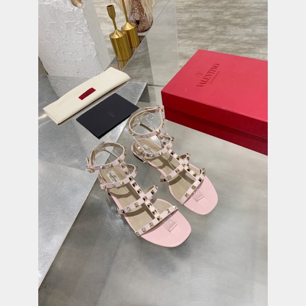 Wholesale VALENTINO ROCKSTUD FLAT CALFSKIN SANDAL WITH STRAPS