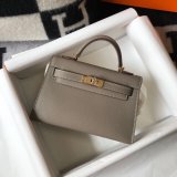 AAA Replica Hermes Mini Kelly Grey Bags