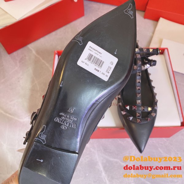 Best valentino replica sneakers heels flats Black Shoes