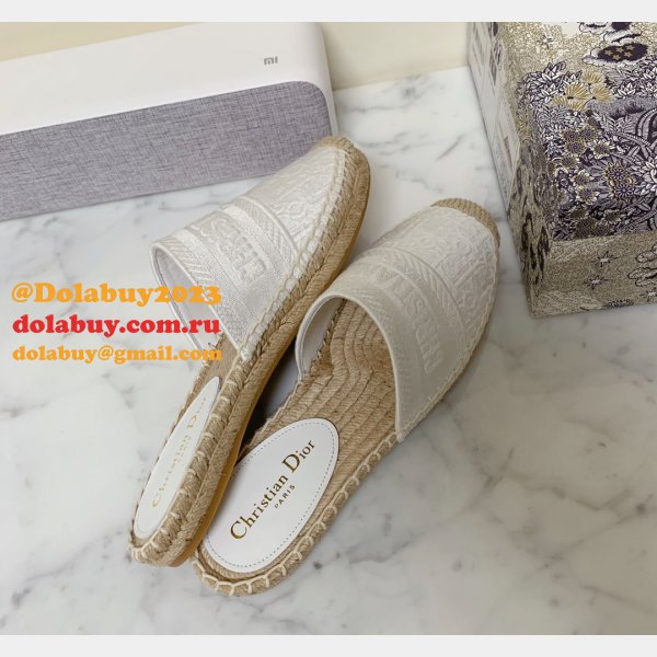 Best Quality 1:1 Mirror Dior Embroidered Fisherman Shoes