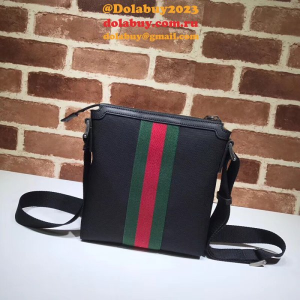 Top Quality Gucci Web GG Supreme Flat Messenger Replica 471454 Bag