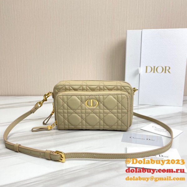 High Quality Dior Caro Bag Brown Supple Cannage Calfskin