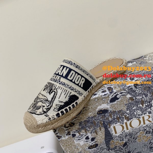 Best Quality 1:1 Mirror Dior Embroidered Fisherman Shoes