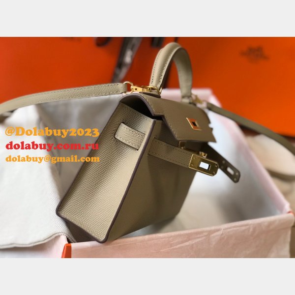 Earth yellow Mini Kelly Hermes Replica Handbags