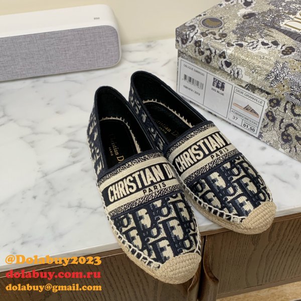 Dior Buy High Quality Monogram Embroidered Fisherman Replica Shoes