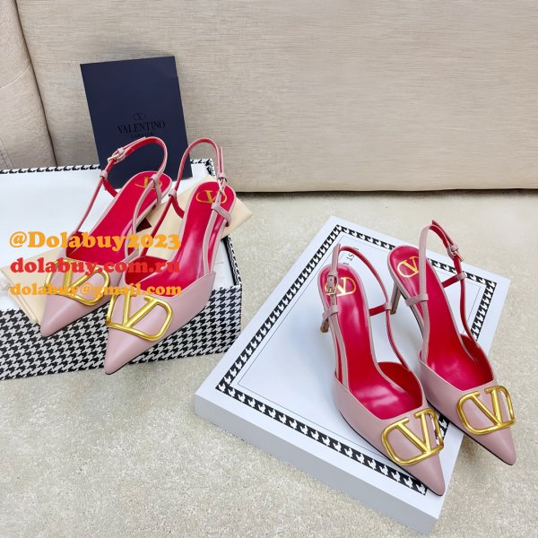 Valentino 1:1 Mirror Slingback Garavani Vlogo Pumps Fake Shoes