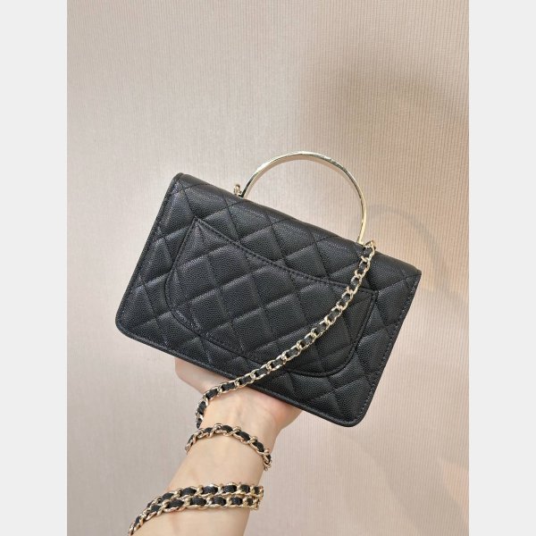 Top Quality Replica Clutch AP4853 Chain Black Handle Bag