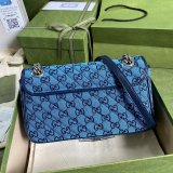 Gucci Replica 443497 GG Marmont Multicolor small shoulder blue bag