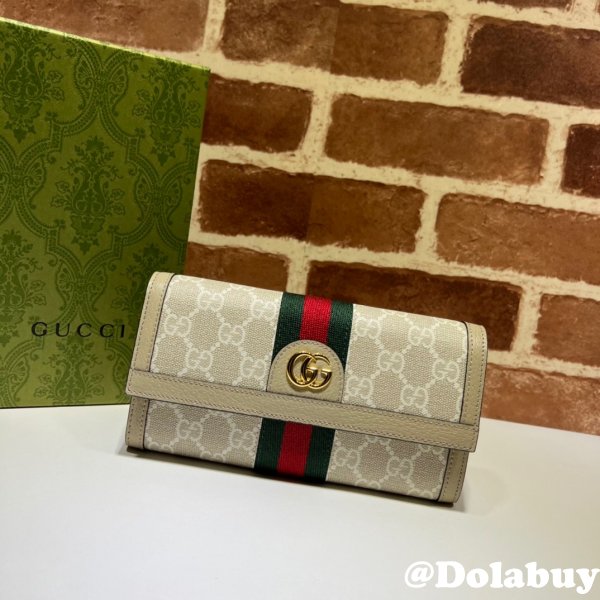 Gucci Copy GG Supreme 523153 Ophidia Continental Replica Wallet