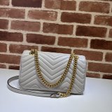 Top Gucci Grey Matelassé GG Marmont Small Shoulder 443497 Knockoff Bag