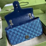 Gucci Replica 443497 GG Marmont Multicolor small shoulder blue bag