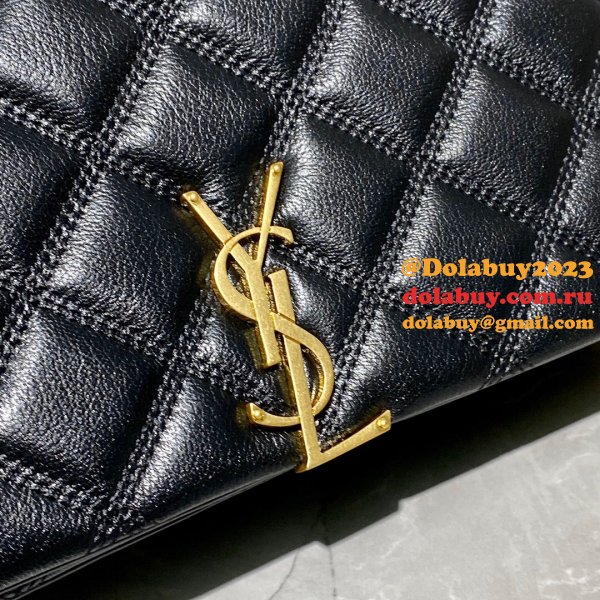 Replicas Saint Laurent Becky Large chain bag in quilted lambskin