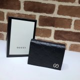 Fashion Gucci Replica Black Gucci Signature Card Case 522869 Wallet