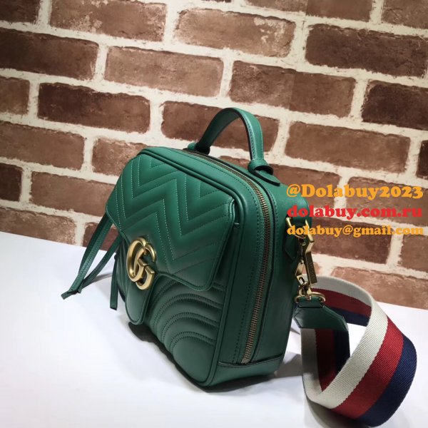 Top Quality Gucci Replica 498100 Leather GG Marmont Small Shoulder Bag