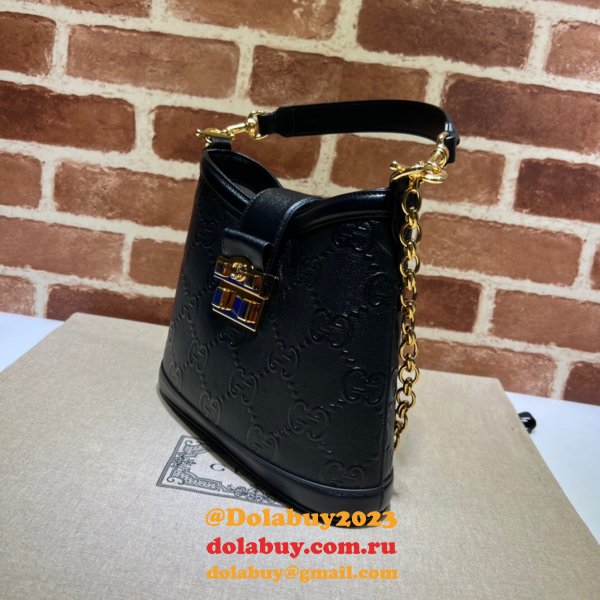 Top Quality 675788 Replicas Small GG shoulder black/white bag