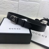 Top Quality Gucci Double G leather Replica belt black