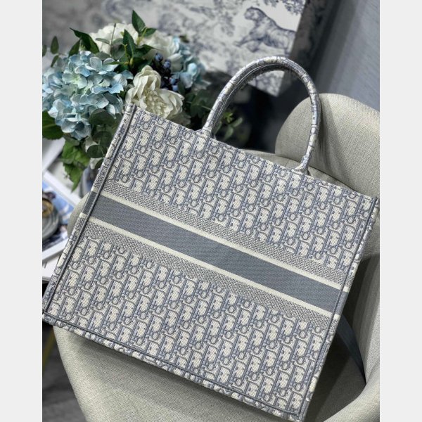 Luxury Christian Dior CD Book Tote grey Replica Bags