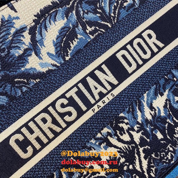 Christian Dior 7 Star Book Tote Oblique Termurah Replica Blue Bag