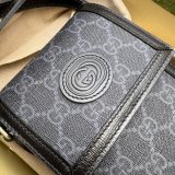 Perfect Gucci Duplication 699402 bag with Interlocking G Black